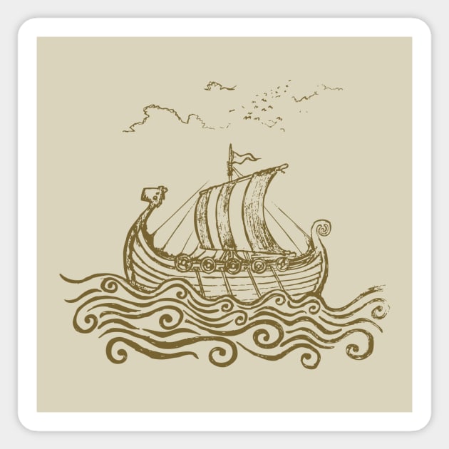 Viking ship Sticker by mangulica
